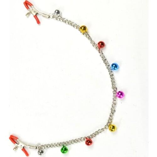 Multi-bells long chain color bells milk clips adult flirt supplies tools SFT076