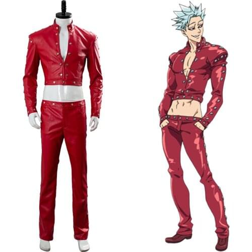 The Seven Deadly Sins Cosplay Ban Costume Wrath of the Gods Ban Uniform Red Outfit Adult Halloween Carnival Costume Custom