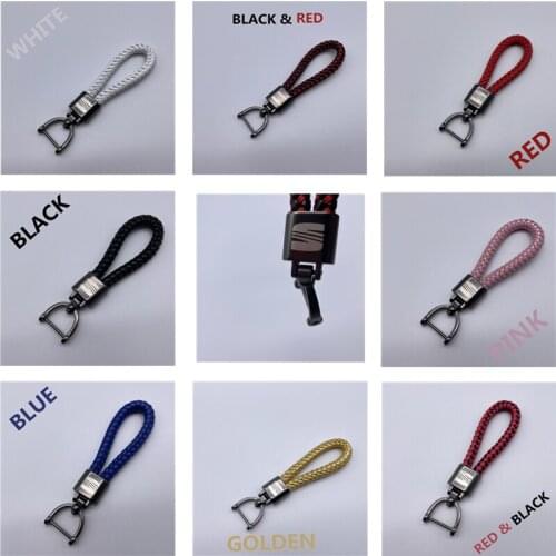 Leather Zinc Alloy Car Key Rings Keychain for SEAT Tarraco Ateca LEON Arona Altea Ibiza Cupra car accessories