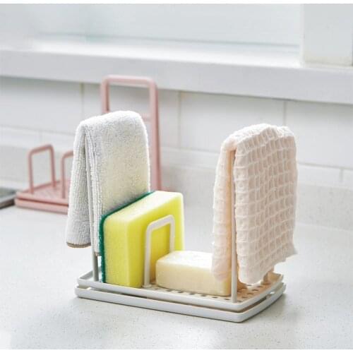 Kitchen storage bag plastic multifunctional sponge dishwasher drain rack storage rack kitchenware folding supplies