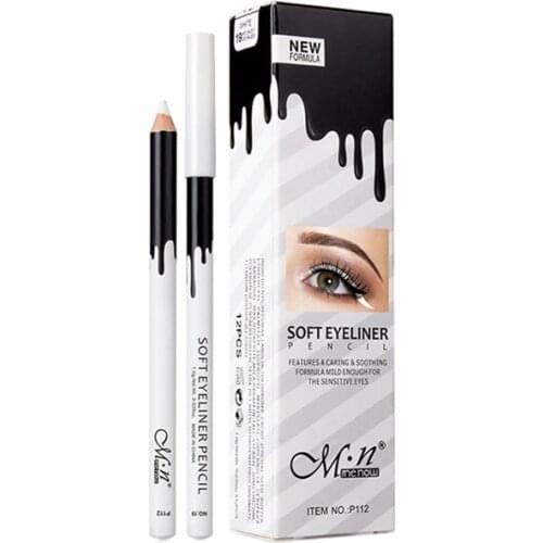 MENOW 12Pcs / Set White Eyeliner Pencil Waterproof Highlighter Pen Soft Matte Eyeliner Shadow Beauty Tool Eyeliner Lip P112