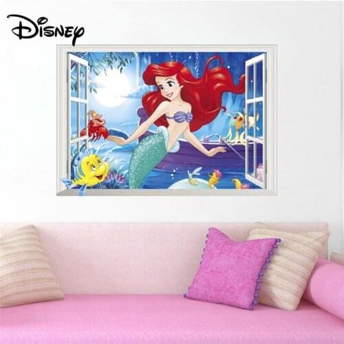 Disney sticker children room girl bedroom Princess cartoon window sticker