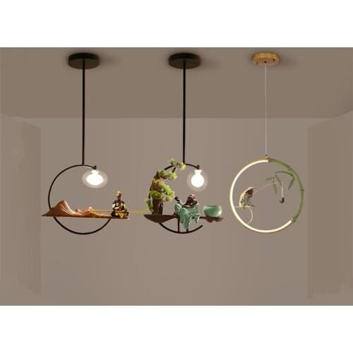 New Chinese Resin Glass Boom Pendant Lights Tea Room Decorative Designer Dining Room Restaurant Bar Lamp Hanging Lights Fixtures