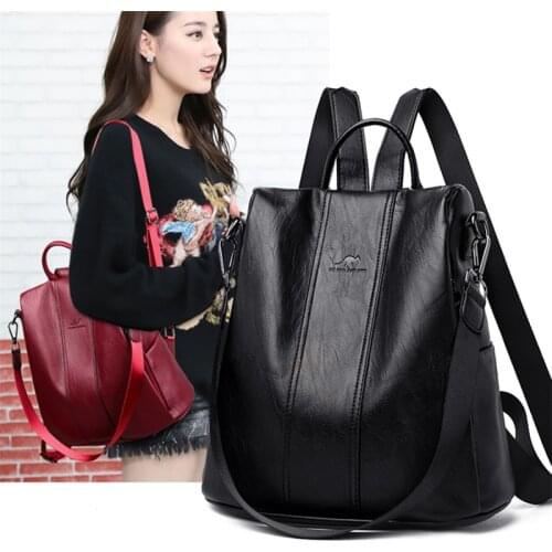 2020 New Fashion Brand High Quality Leather Backpacks Casual For School Teenagers Girls Large Capacity Travel Ladies Backpacks