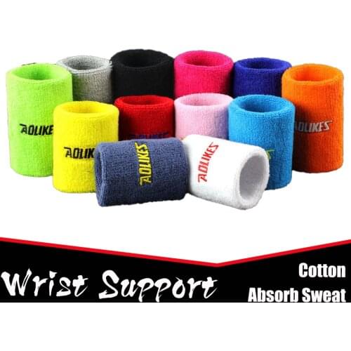 AOLIKES 1PCS Tennis Headband Outdoor Sports Cotton Absorb Sweat Tennis Wrist Wipe Perspiration Sweat Towel Sport Wrist 12 Colors