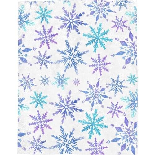 Christmas Snowflake Pattern Customize Blanket Soft Throw Blanket Machine Washable Blankets For Beds