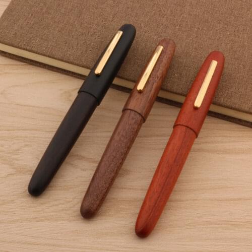 Luxury JinHao 9056 Fountain pen wood Gloden Calligraphy Business Office school supplies Ink Pen New