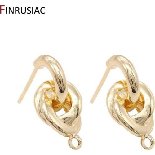 Twisted Knot Post Earrings Gold Round Ear Rings For Women Girl Geometric 2020 Circle Statement be Earring Fashion Jewelry