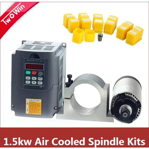 1.5kw ER16 Air Cooled Spindle + 1.5KW 220V Inverter +80MM Clamp + 1set er16 for CNC Engraving milling machine