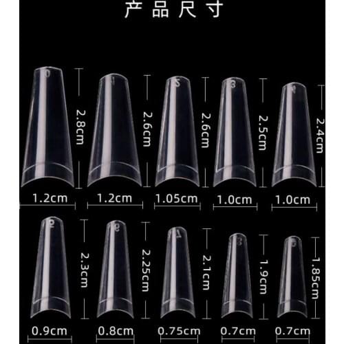 Gel Nails Extension System Full Cover Sculpted Clear Stiletto Coffin False Nail Tips 500pcs/bag