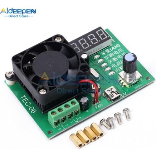 TEC-06 LED Battery Capacity Tester 16W Electric Load Tester With Fan Single Version/Online Version For Mobile Power Tester 500AH