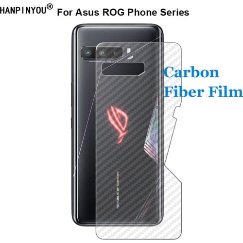 For Asus ROG Phone II ZS660KL / 3 ZS661KS / Strix 3D Anti-fingerprint Carbon Fiber Back Skin Film Sticker Screen Protector