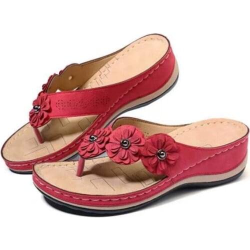 2021 New Women Sandals Floral Ladies Wedges Slippers Comfortable Slide Sandals Women Open Toe Beach Shoes Woman Footwear WSH3936