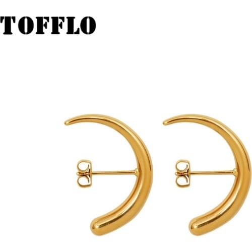 TOFFLO Stainless Steel Jewelry Moons Various Wearing Earrings And Unique Earrings For Women BSF465 BSF465