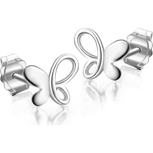 High Quality 925 Sterling Silver Earrings Butterfly Hollow Studs Earring Women Girl Ladies Jewelry Wedding Gift