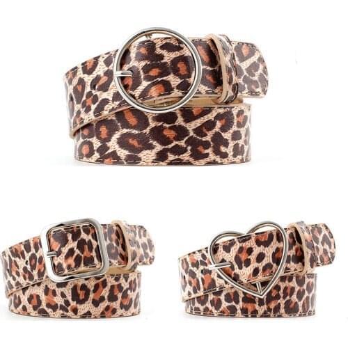 Q Fashion PU Leather Adjustable Girls Decoration Female Waistband Woman Belt Leopard Print Clothing Accessories Waist Strap