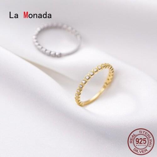 La Monada Finger Women Ring 925 Sterling Silver Shine Inlay Minimalist Rings For Women 925 Silver Fine In Jewerly Rings Woman