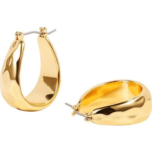 Gold Chunky Hoop Earrings for Women Thick Hoops Earrings Cute Fashion Hypoallergenic Earrings Minimalist Jewelry Gift