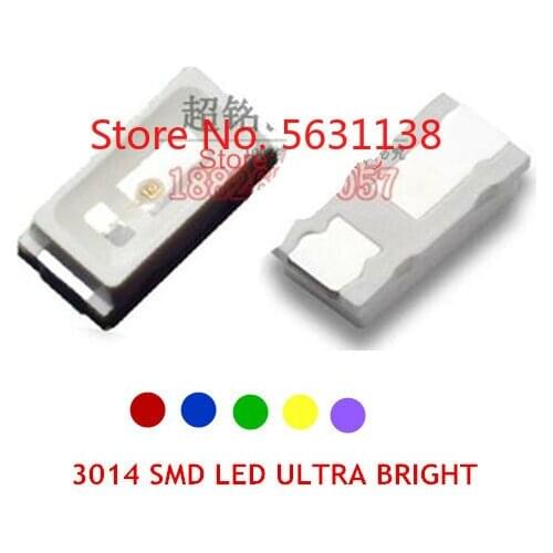 100PCS 3014 WHITE SMD LED 0.2W 18-20LM 60mA TRUE WHITE 6000-7000K / COOL 9000-13000K 3.0*1.4mm ultra bright Beads cree power led