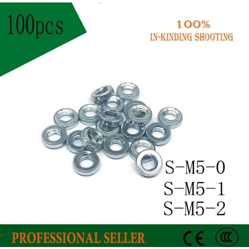 100PCS S-M5-0/S-M5-1/ S-M5-2 Galvanized carbon steel Round nuts Metric self clinching nuts Pressure riveting nuts M5