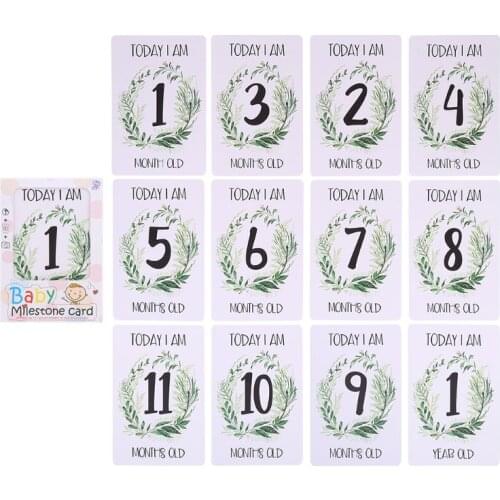 12 Sheet Milestone Photo Sharing Cards Gift Set Baby Age Cards - Baby Milestone Cards, Baby Photo Cards - Newborn Photo