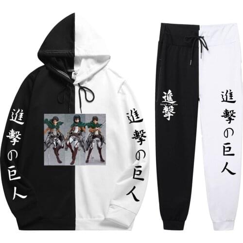 2021 Anime Attack on Titan Hoodie Pants Casual Men Women Tracksuits Casual Jogging Suits Harajuku