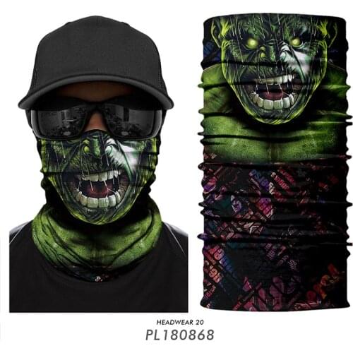 3D Outdoor Cycling Seamless Bandana Tube Buff Cuello Ski Mask Scarf Hiking Running Face Cover Fishing Balaclava Hulk Neck Gaiter