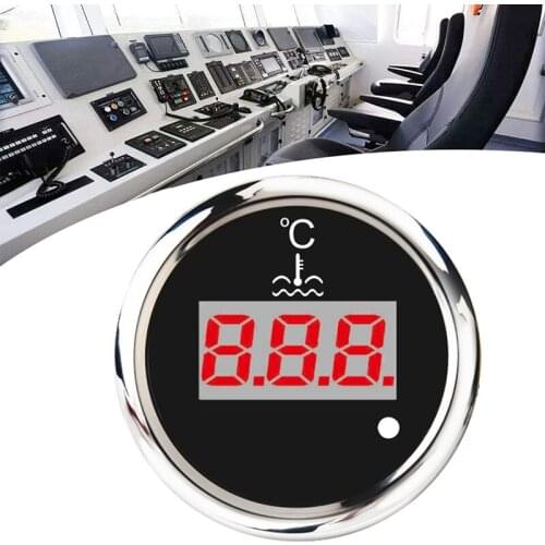 52mm Digital Water Temp Gauge 0-120 Celsius Universal Water Temperature Meter Indicator Red Backlight with Alarm