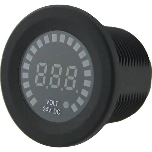 Car Automotive Motorcycle Blue LED 5-30V Measure Voltmeter with 2 Wire Cable 24V