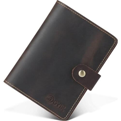 Mens Wallet Genuine Leather Passport Cover Card Holder For Men Women Vintage Passport Case Credit Card RFID Card Holder