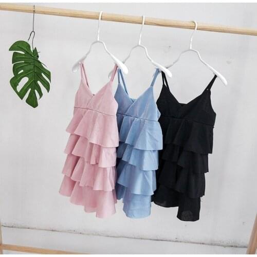 Kids Dresses For Girls Summer Fashion Sling Cake Dress Toddler Baby Clothing Korean Casual Princess Dress Clothes New Arrival
