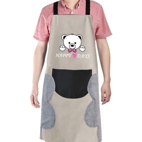 Wear-resistant Kitchen Apron Female Waterproof and Oil-proof Sleeveless Overalls Cooking Tool Hands Wipeable Apron Pinafore
