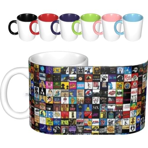Broadway Musical Theatre Logos-Hand Drawn Ceramic Mugs Coffee Cups Milk Tea Mug Broadway Musical Theatre Logos Hand Drawn