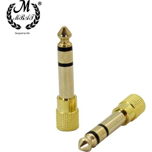 M MBAT 2Pcs 6.5MM Jack To 3.5MM Plug Connector Audio Adapter Audio Connector Converter Amplifier Musical Instrument Accessories