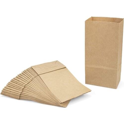 Mini Kraft Paper Bags 3.5 x 2 x 6.7 inch Durable Brown Paper Snack Bag Small Cookie Party Favor Bags