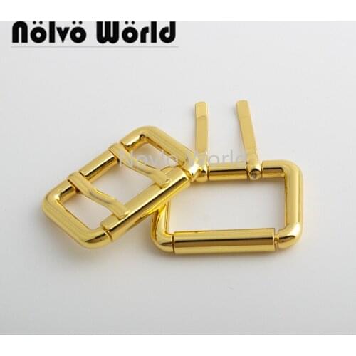 Nolvo World 5-20-50 pieces 37mm 4 colors zinc alloy pin buckle deep gold buckles for belts safety harness buckles