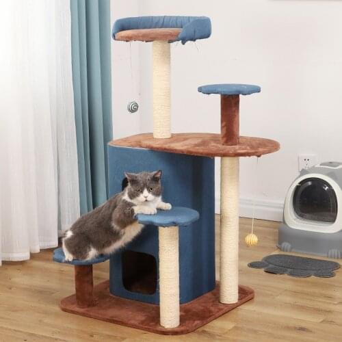 Sisal Cat Climbing Frame Solid Wood Multifunctional Cat Scratching Post Cat Litter Cat Jumping Platform Cat Toy