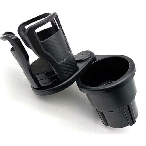 Multifunction Carbon Fiber Style Double Cup Holder Car Center Console Mount Universal