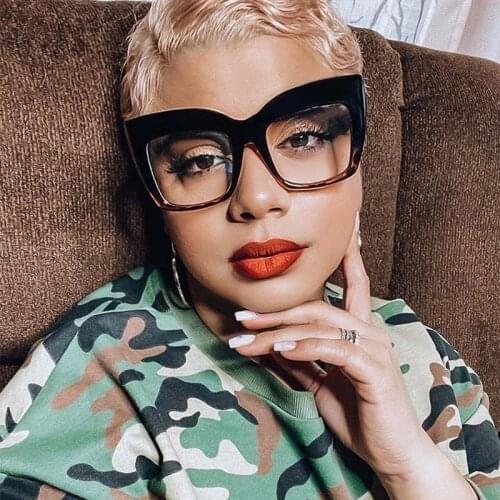 Fashion Square Reading Eyeglasses Optical Glasses Frames 2020 New Glasses Women Thick Frame Oversized Frame Clear Glasses