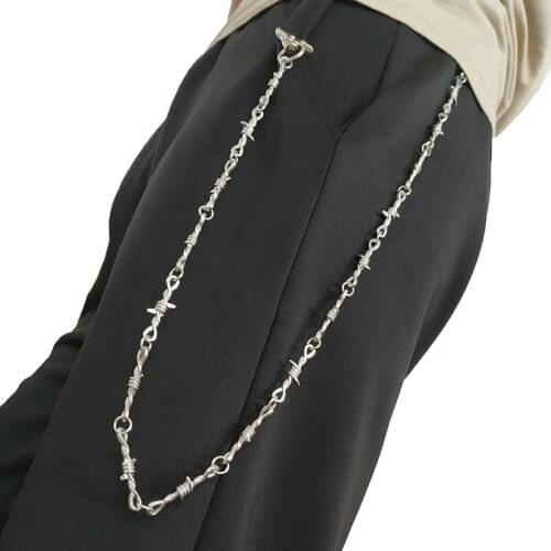 Fashion Men Jewelry Jean Wallet ChainWaist Punk Hook Silver Trousers Pant Belt Chain Jewelry Keychain Pant Chain
