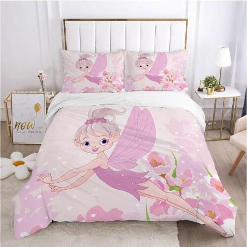 Cartoon Childrens Bedding set for kids baby boy girls Duvet cover set pillow case Bed linens Quilt cover Car flower fairy