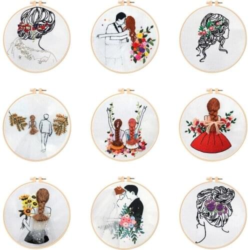 Best Friends Embroidery Kits for Beginners Wedding Embroidery Starter Kit Lady Hair Embroidery Pattern English Instructions