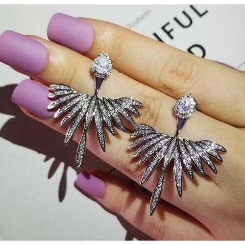 2021 New Luxury Wings Of Angels 925 Sterling Silver Earings For Women Lady Anniversary Gift Jewelry Bulk Sell E5892