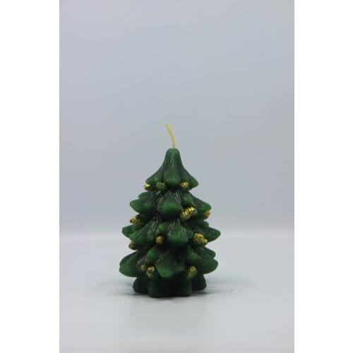 Original Gold Christmas Pine Tree Candle 3'lü
