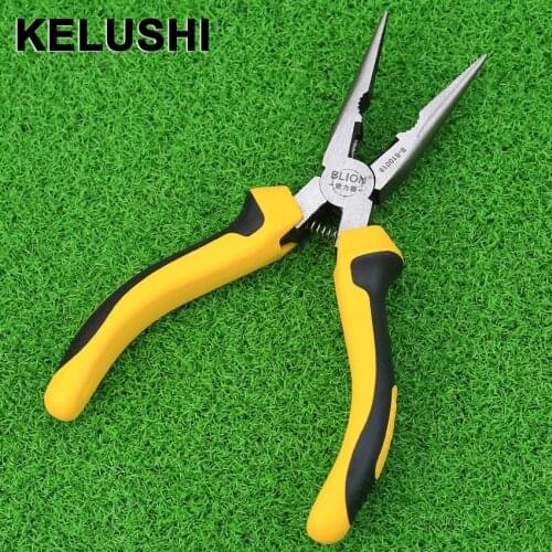 KELUSHI 6" 150mm Long Nose Pliers Wire Strippers Shear Pliers Fiber Pliers Multi-Purose Hand Tools