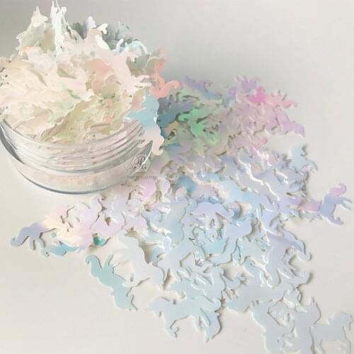 PrettyG 1 Box Unicorns Shape Glitter Sequins for Resin DIY Making Art Craft Nail Makeup Decoration Accessories