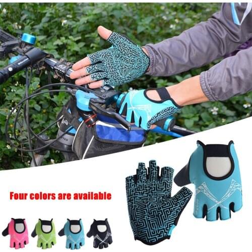 Professional fitness equipment dynamic dumbbells bicycles semi-finger riding gloves sports slip half finger cycling gloves