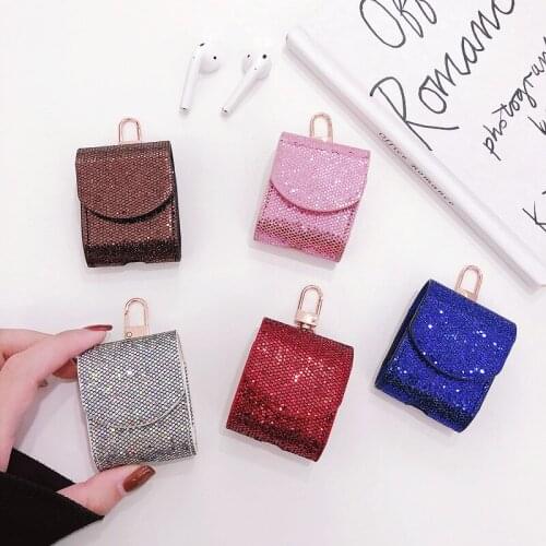 Luxury Pu Leather Protective Case for AirPods Silicone Bluetooth Earphone Case For Apple AirPods 2 Charger Box Cover Anti-lost