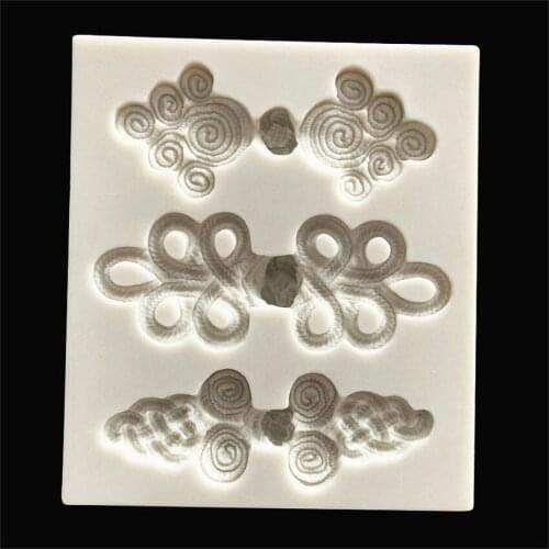 DIY Sugar craft Cake Vintage Chinese knot Silicone Mold Fondant Mold Cake decorating Tools Gum paste Mold
