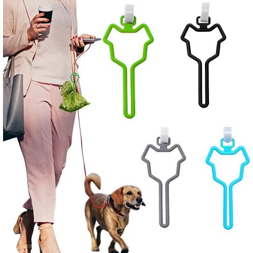 Hands Free Dog Poop Bag Holder For Leash Pet Traction Distributor Waste Bag Carrier Clip Adjustable Attachment To Fix Waste Bag